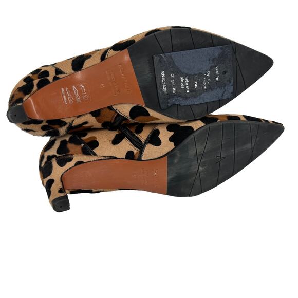AQUATALIA Marilisa Leopard‎ Weatherproof Genuine Calf Hair Heel Bootie Size 6 - Picture 9 of 9
